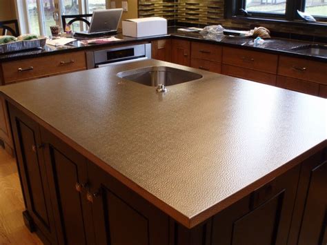 hammered metal countertop fabrication|metal countertops for kitchens.